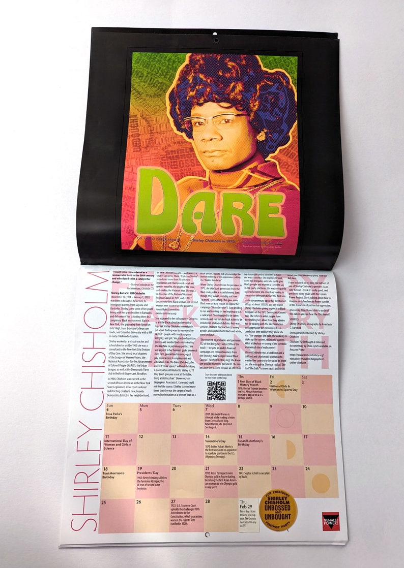 SALE perSISTERS 2024 Calendar, Remembering and Surviving, 13-months of women heroes with notable dates from feminist women's history. image 3