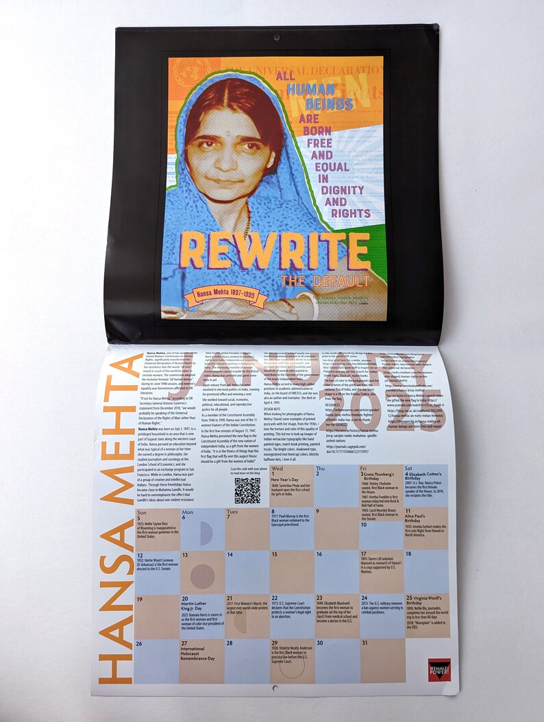 SALE perSISTERS 2024 Calendar, Remembering and Surviving, 13-months of women heroes with notable dates from feminist women's history. image 6