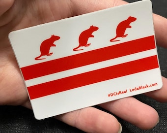 Washington DC Rat Flag Funny Parody Sticker 3x2 inch vinyl
