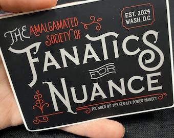 Fanatics for Nuance, Sticker politique imperméable en vinyle humoristique pour ordinateur portable, bouteille d'eau