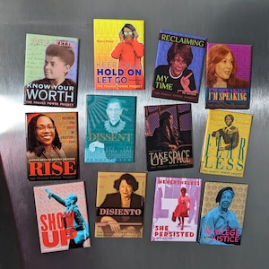 Fridge Magnets heavy duty wrapped metal celebrating transformational women. Set of THIRTEEN or just one. New Frances Perkins magnet image 1