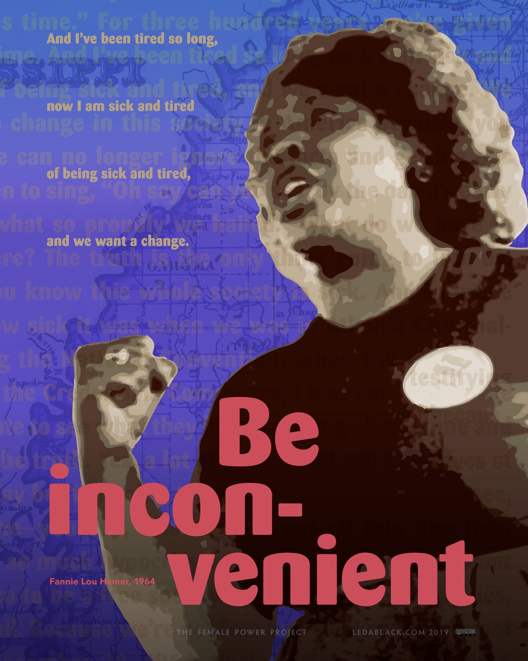 Fannie Lou Hamer Print Designs, Be Inconvenient, Persisters Series in ...