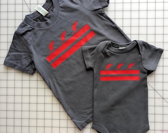 DC Rat Flag Baby Bodysuit, Washington DC Funny Kids Shirt, Organic Cotton USA Made