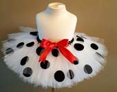Dalmatian Tutu Halloween costume White tutu polka dots tutu dog tutu infant tutu toddler tutu photo prop birthday tutu girls tutu baby tutu
