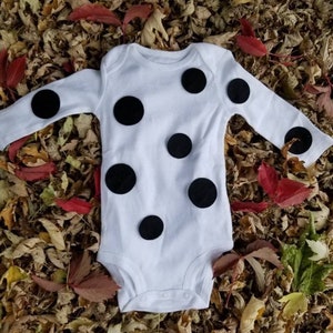 Dalmatian bodysuit polka dot bodysuit long sleeve bodysuit halloween infant bodysuit baby boy bodysuit baby girl bodysuit toddler bodysuit image 1