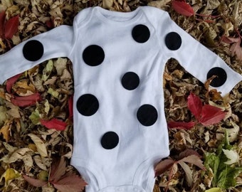 Dalmatian bodysuit polka dot bodysuit long sleeve bodysuit halloween infant bodysuit baby boy bodysuit baby girl bodysuit toddler bodysuit