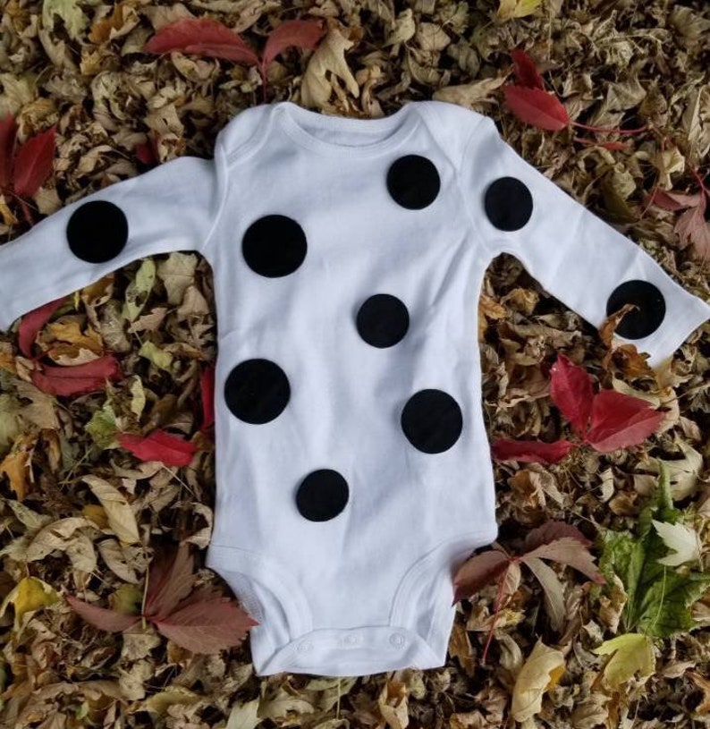 Dalmatian bodysuit polka dot bodysuit long sleeve bodysuit halloween infant bodysuit baby boy bodysuit baby girl bodysuit toddler bodysuit image 1