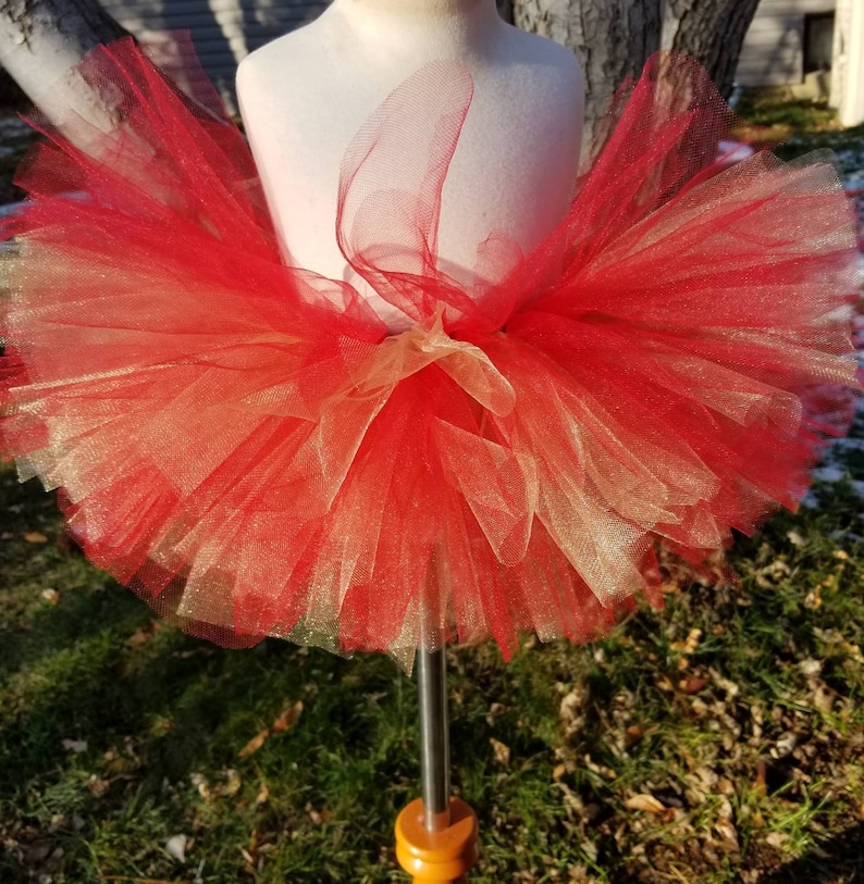 Red and gold tutu ballerina tutu princess tutu toddler tutu infant tutu girls tutu kids tutu christmas tutu xmas tutu holiday tutu image 1