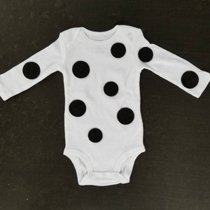 Dalmatian bodysuit polka dot bodysuit long sleeve bodysuit halloween infant bodysuit baby boy bodysuit baby girl bodysuit toddler bodysuit image 2