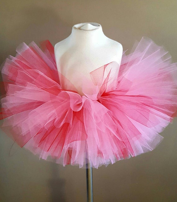 Bubblegum Pink and red tutu birthday tutu ballerina tutu princess tutu  toddler tutu infant tutu girls tutu kids tutu dance tutu costume tutu