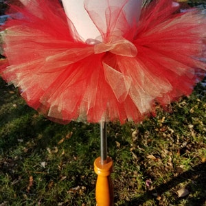 Red and gold tutu ballerina tutu princess tutu toddler tutu infant tutu girls tutu kids tutu christmas tutu xmas tutu holiday tutu afbeelding 2