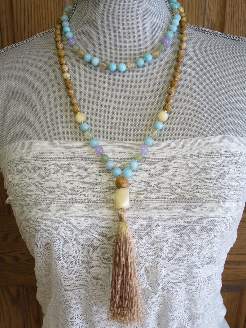 Peace and Romantic Mala Necklace Zen Style Mala necklaceJade Etsy