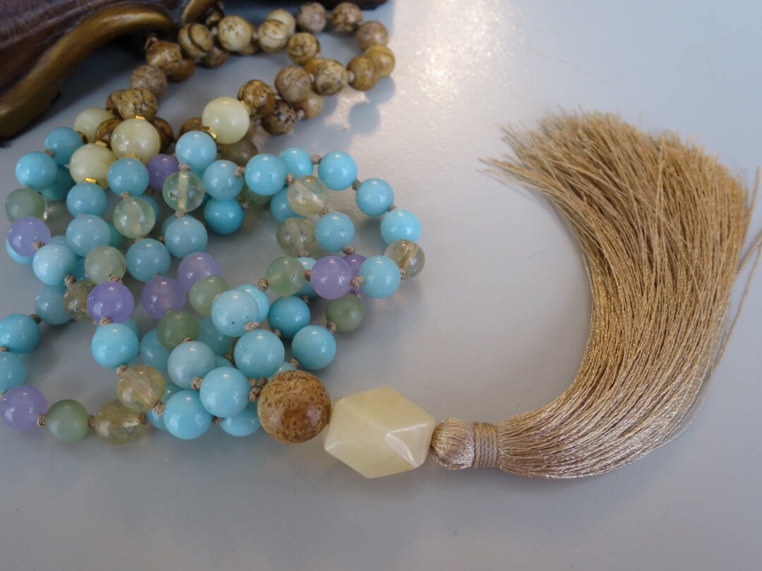 Peace and Romantic Mala Necklace Zen Style Mala Necklacejade Etsy