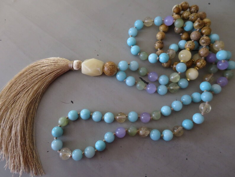 Peace and Romantic Mala Necklace Zen Style Mala necklaceJade Etsy