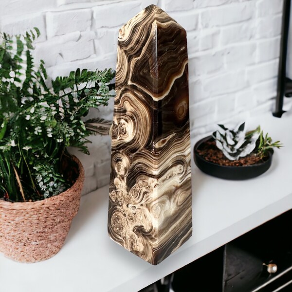 Chocolate Calcite Tower Chocolate Obelisk Rootbeer Calcite Inner Balance Crystal Brown Crystal Gift Gorgeous Quality