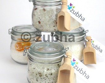 500g Jar of Natural Dead Sea Bath Salts / Teas with Essential Oils, Kilner Jar Gift Set