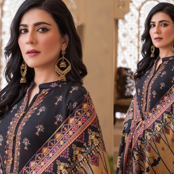 MTF Rosaliana Unstitch Digital Printed Chikankari Slub Linen | MTF Pakistani Brand | Women Pakistani Cloth | Party Wear | Unstitched Suit