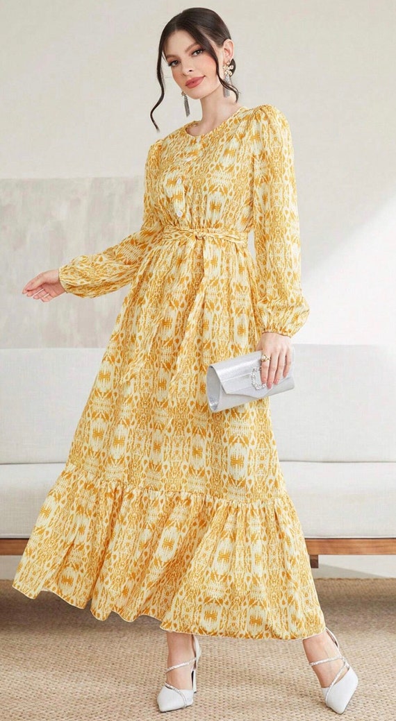 New Beautiful Model Mulvari Floral Print Maxi Partywear Floral Maxi  Designer Dress Floral Long Maxi Readymade Frock - Etsy