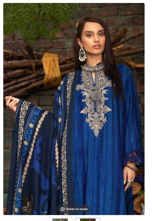 Unstitched Maria B Embroidery M-Prints Lawn | Unstitched 3pc Suit | Dailywear | Pakistani Unstitched Suit for Women | Branded Kameez Shalwar