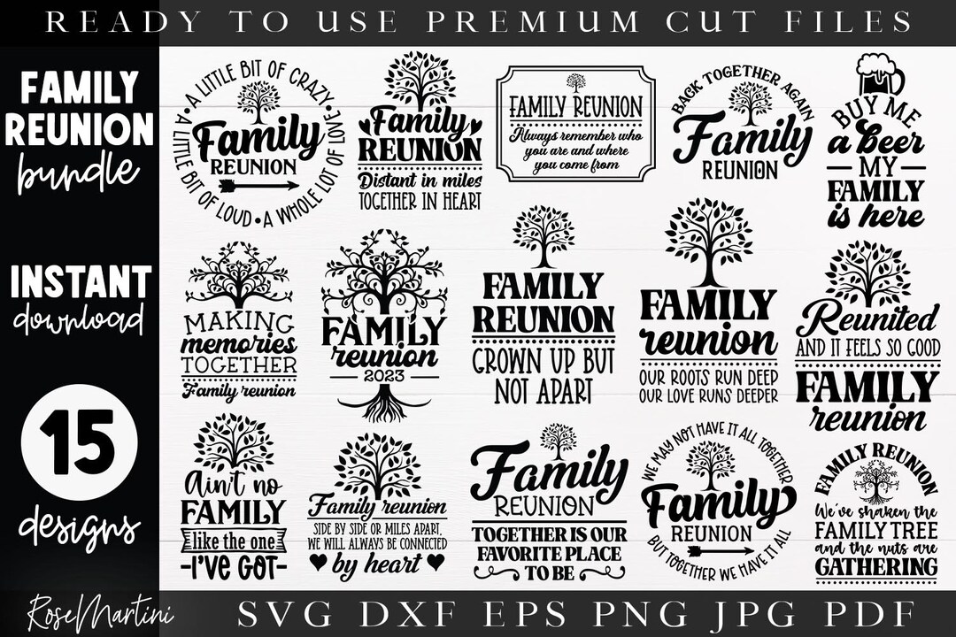 Family Reunion Bundle SVG 15 Designs | Family Gathering Bundle SVG Cut ...
