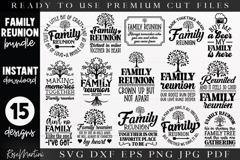 Family Reunion Bundle SVG 15 Designs | Family Gathering Bundle SVG Cut ...