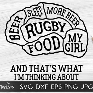 Brain Scan Svg Rugby amant SVG fichier pour les machines de coupe - Cricut Silhouette Brain svg Foodie coupé fichier Bière amant Sleepy svg Ma fille