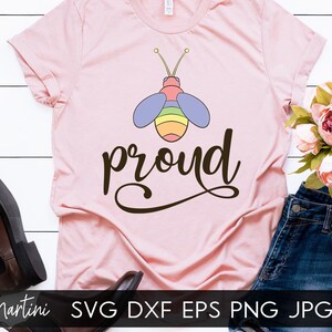 Bee Proud SVG bestand voor snijmachines - Cricut Silhouette, Sublimation Design Bee Pun SVG LGBTQ snijbestand Gay Pride svg Bumble Bee