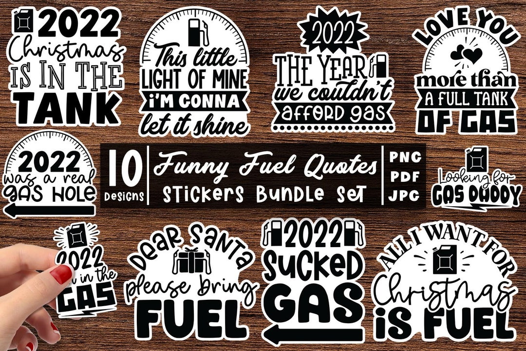 Gas Tank Stickers 10 Printable Stickers PNG Files Gas Ornaments