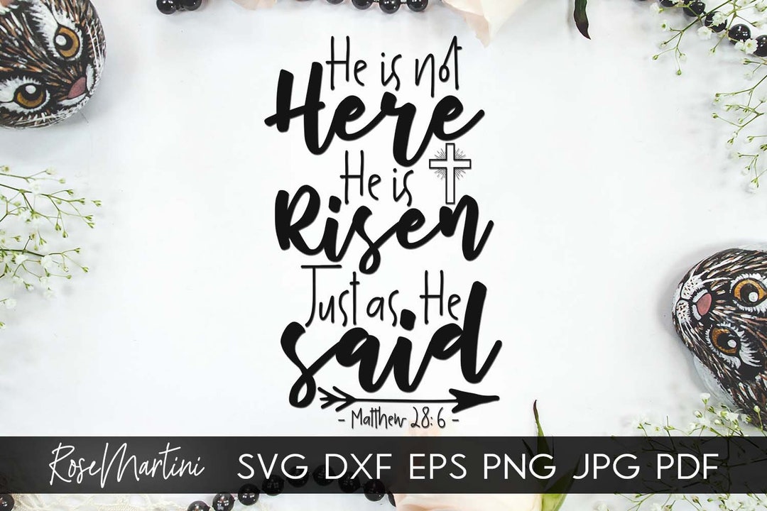 He is Not Here He is Risen SVG File for Cutting Machines Cricut