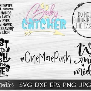 Custom Bundle of 6 designs Obstetrician Midwife Doula SVG files for cutting machines-Cricut Silhouette Midwifery SVG cut file