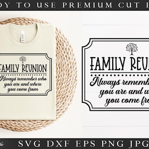 Family Reunion SVG | Always Remember Who You Are SVG Cut file for Cricut Silhouette | Funny Family SVG File Family Gathering svg and png