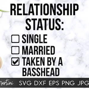 Status de relacionamento SVG Solteiro Casado Checkbox Arquivo SVG para máquinas de corte - Cricut Silhouette Não casado svg Engraçado solteiro svg Basshead