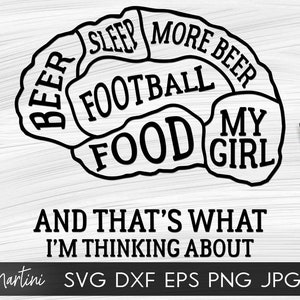 Brain Scan Svg Football lineman Fichier SVG pour machines à découper - Cricut Silhouette Brain svg Foodie cut file Amateur de bière Sleepy svg Ma fille