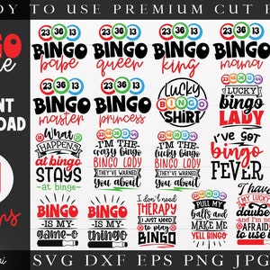 Bingo Bundle 21 SVG files for cutting machines - Cricut Silhouette Funny Bingo SVG Bingo lover svg