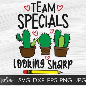 Team Specials Looking Sharp SVG bestand voor snijmachines - Cricut Silhouette Terug naar school SVG snijbestand 100 schooldag SVG Cactus