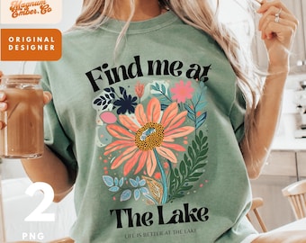 Retro Lake Life PNG: Summer Adventure Clipart (Digital Download)