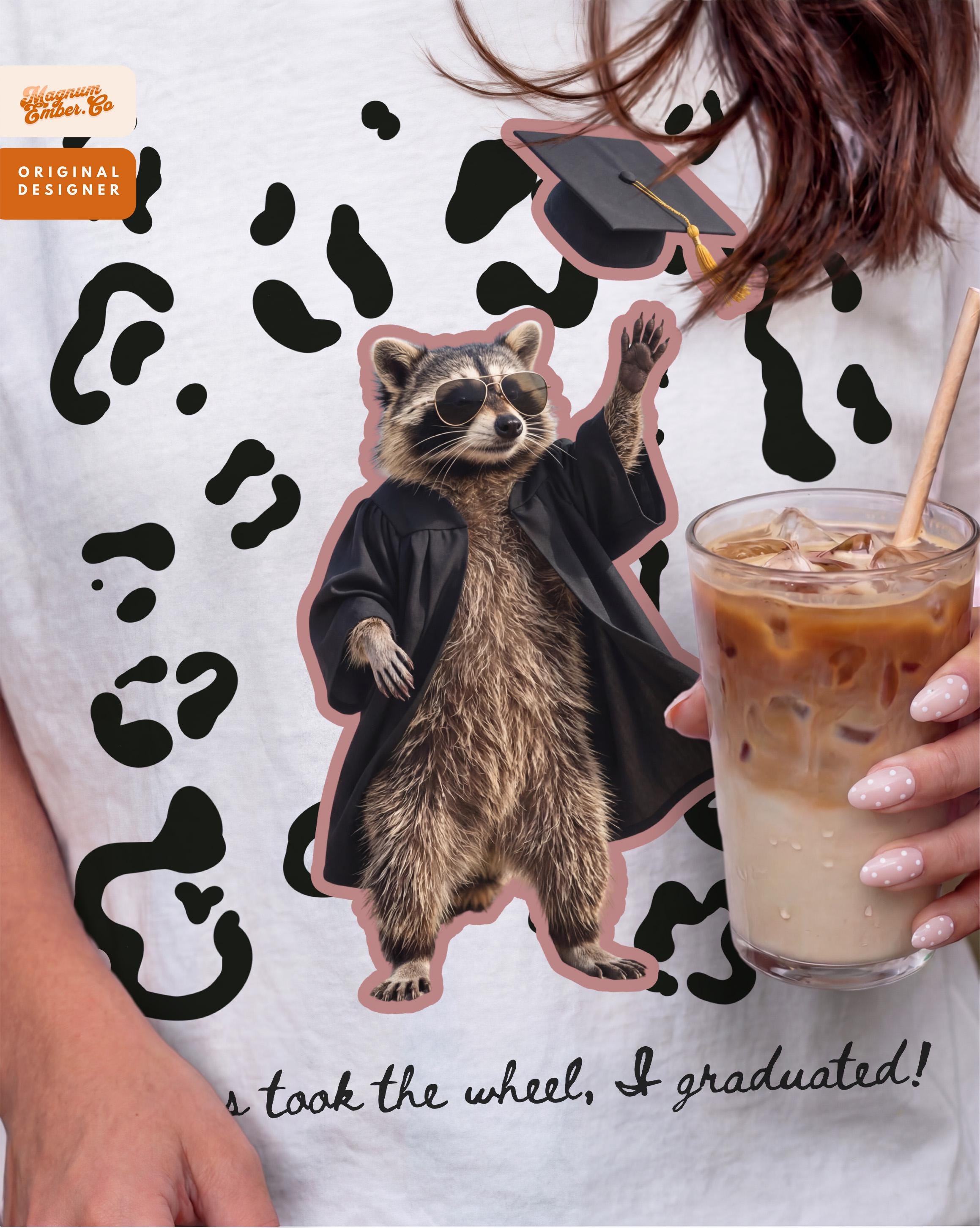Senior Racoon Trendy Raccoon Graduation PNG Bundle - Senior 2026 Sublimation Design ...