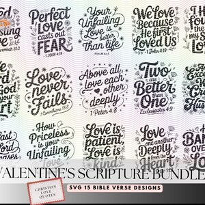 Valentine's Minimal Bible Scripture SVGs Bundle, Files for Cricut DXF, trending home decor, Christian Quote and Bible Prints