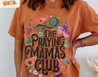 Praying Mamas Club Christian PNG: Vintage Mom Shirt Design (Digital Download)