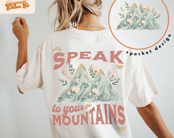 Sommer Christliches PNG DUO 'Sprich mit deinen Bergen' Christliche Sublimationsbewusstseins-Designs, Chinoiserie-Shirt-Designs
