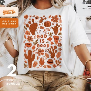 Fall Christian PNG Duo: Retro Pumpkin Floral Designs (Digital Download)