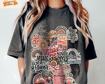 Retro Christian Christmas Collage PNG: Inspirational Holiday Design (Digital Download)