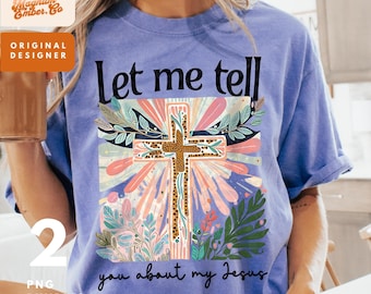 Christian Easter Cross PNG: Floral Jesus Graphic (DUO)