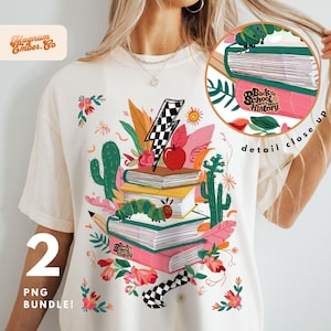 Teaching Back to School PNG DUO, Boho Teachers bundle, Book Lover Book Worm, Teacher life floral png, Boho floral png, Teacher Appreciation