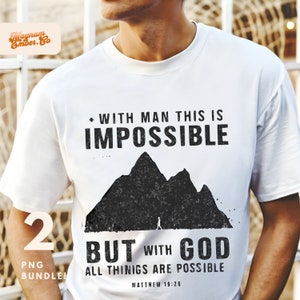 Father&#39;s Day PNG Duo, Man of Faith PNG &#39;With God All Things&#39; Christian Mental Health Men&#39;s DUO PNGs, Mental Health Month png, Man of God png