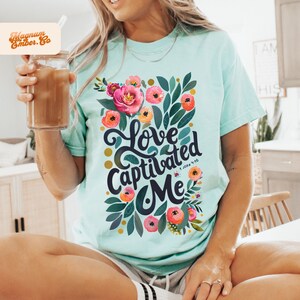 Love Captivated Me Floral Christian PNG: Retro Jesus Shirt Design (Digital Download)