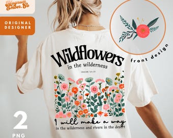 Wildflowers Christian Scripture PNG Bundle: Sublimation Designs (Digital Download)