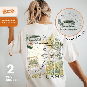 Camping PNG, Let's go Camping DUO, Wild Wanderer Whimsical Outdoor Designs, Family Camping, Sublimation Files for Crafts and Apparel