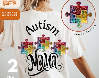 Glitter Autism Awareness PNG Bundle: Autism Mama, Advocate (Digital Download)
