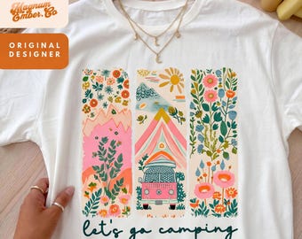 Whimsical Camping PNG: Retro Brushstroke Designs (Digital Download)